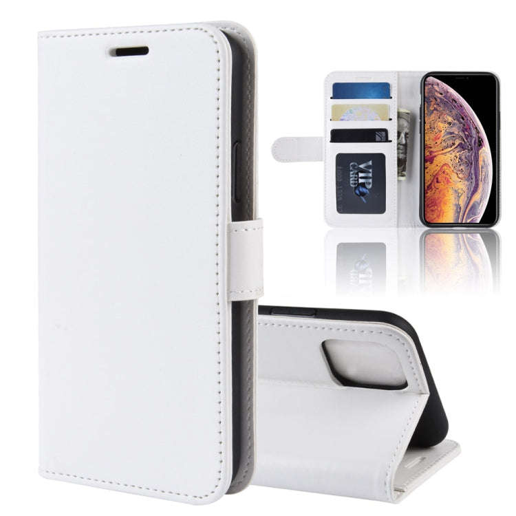 R64 Texture Single Fold Horizontal Flip Leather Case for iPhone XI MAX, with Holder & Card Slots ...
