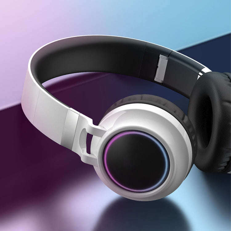 Colorful LED Bluetooth 5.0 Headphones Foldable Wireless HiFi Stereo Headset with Mic, Support TF ...