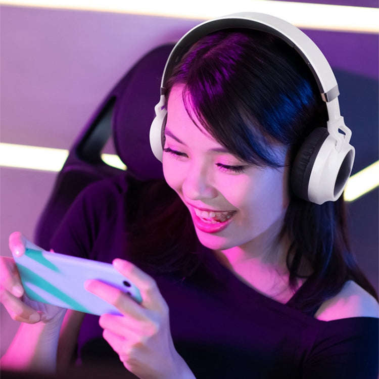 Colorful LED Bluetooth 5.0 Headphones Foldable Wireless HiFi Stereo Headset with Mic, Support TF ...