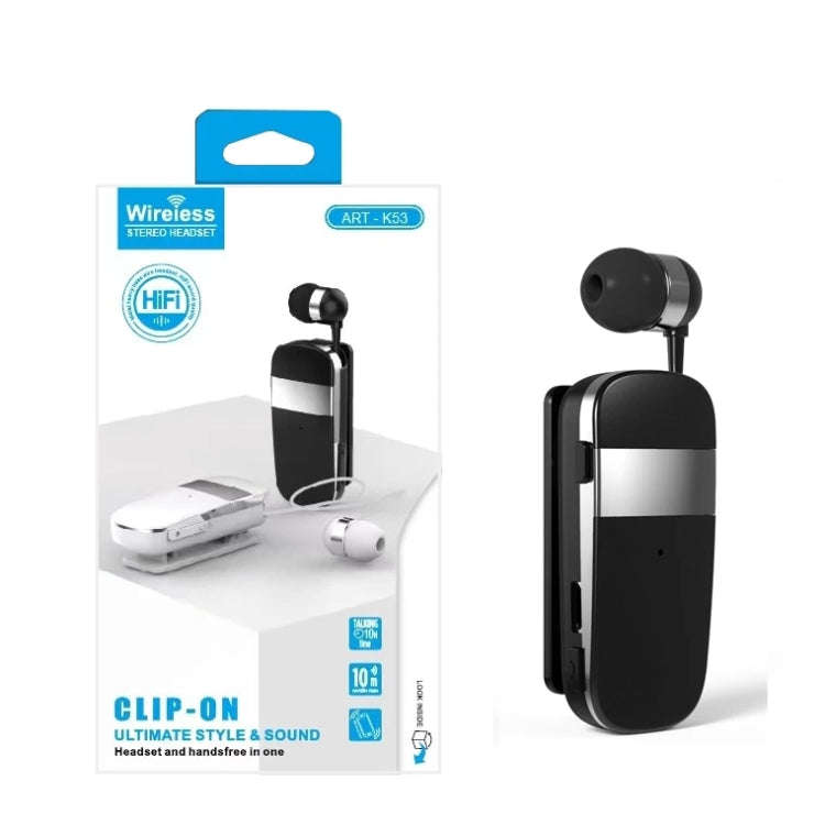 K53 Stereo Wireless Bluetooth Headset Calls Remind Vibration Wear-Clip Driver Auriculares Earphon...