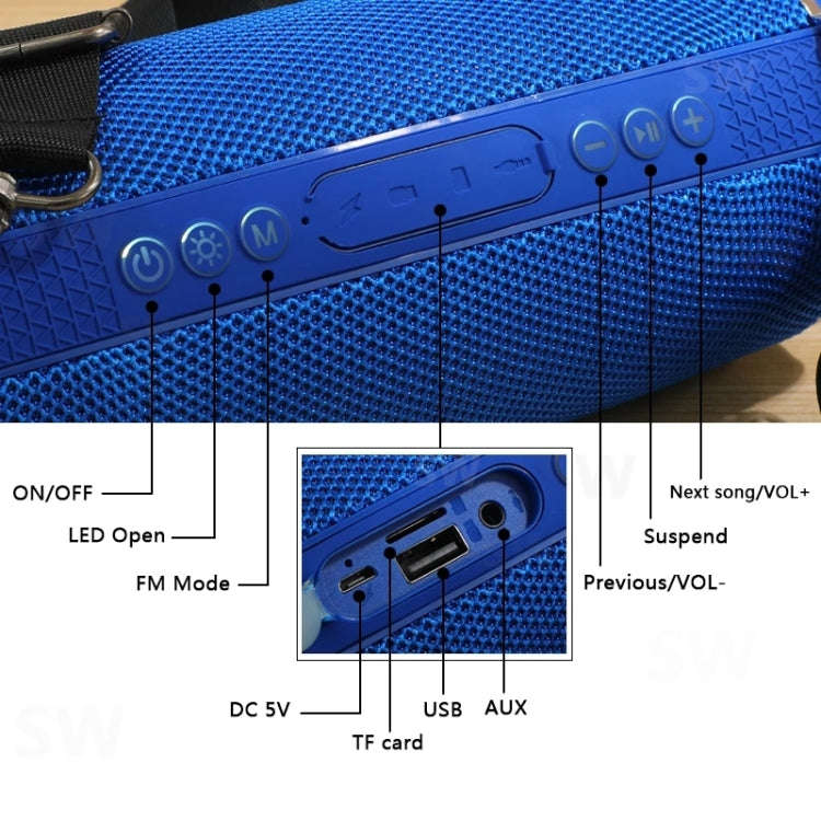 T&G TG192 LED Flashing Light Portable Wireless Bass 3D Stereo Bluetooth Speaker, Support FM / TF ...