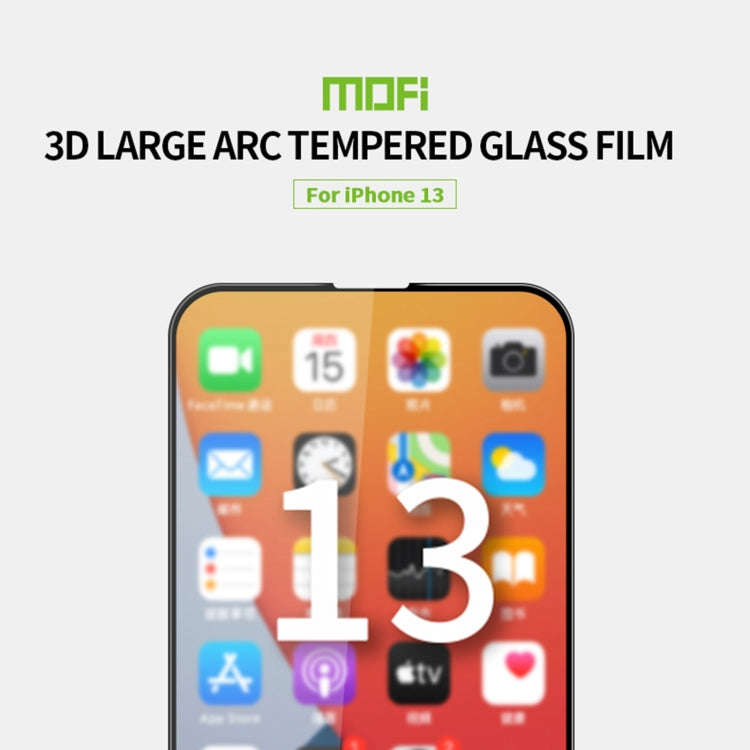 MOFI 9H 3D Explosion-proof Curved Screen Tempered Glass Film, For iPhone 13 / 13 Pro, For iPhone ...
