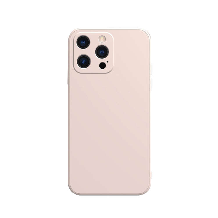 Solid Color Cube Straight Edge Liquid Silicone Lining Flannel Case, For iPhone 13 mini, For iPhon...