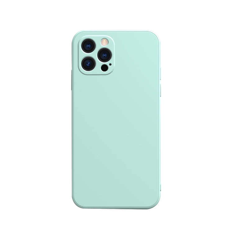 Solid Color Cube Straight Edge Liquid Silicone Lining Flannel Case, For iPhone 13 mini, For iPhon...