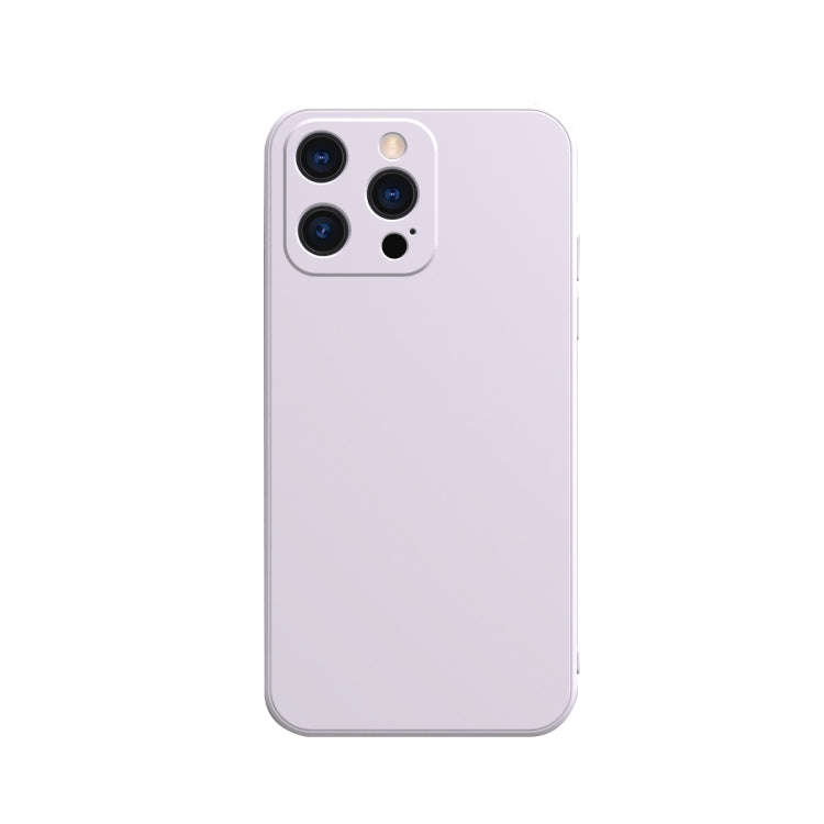 Solid Color Cube Straight Edge Liquid Silicone Lining Flannel Case, For iPhone 13 mini, For iPhon...
