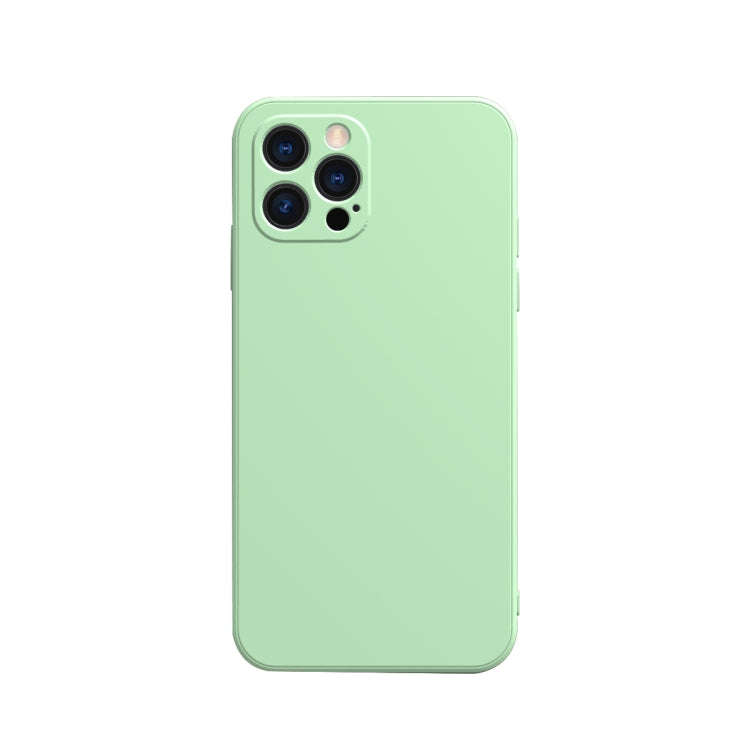 Solid Color Cube Straight Edge Liquid Silicone Lining Flannel Case, For iPhone 13 mini, For iPhon...