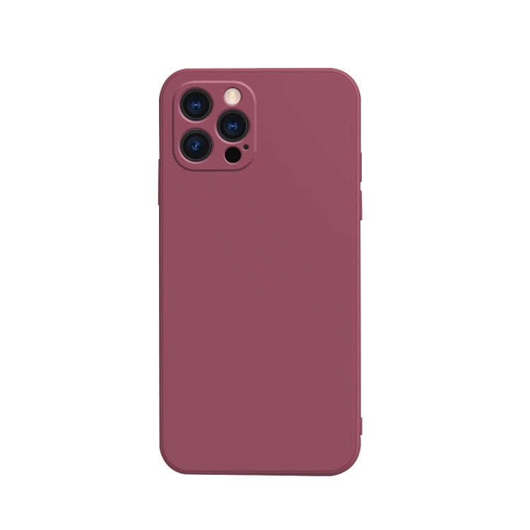 Solid Color Cube Straight Edge Liquid Silicone Lining Flannel Case, For iPhone 13 mini, For iPhon...
