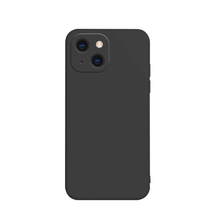 Solid Color Cube Straight Edge Liquid Silicone Lining Flannel Case, For iPhone 13 mini, For iPhon...