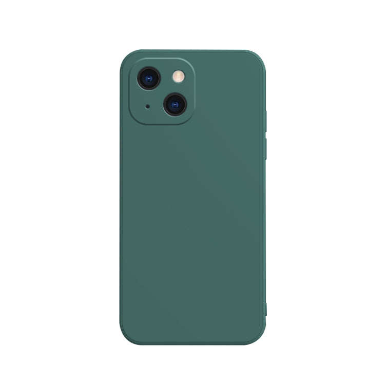 Solid Color Cube Straight Edge Liquid Silicone Lining Flannel Case, For iPhone 13 mini, For iPhon...