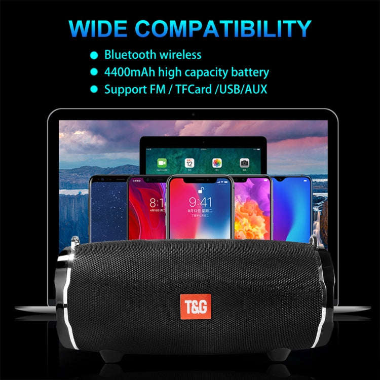 T&G TG187 Portable Waterproof Wireless Bass Surround Bluetooth Speaker with Shoulder Strap, Suppo...