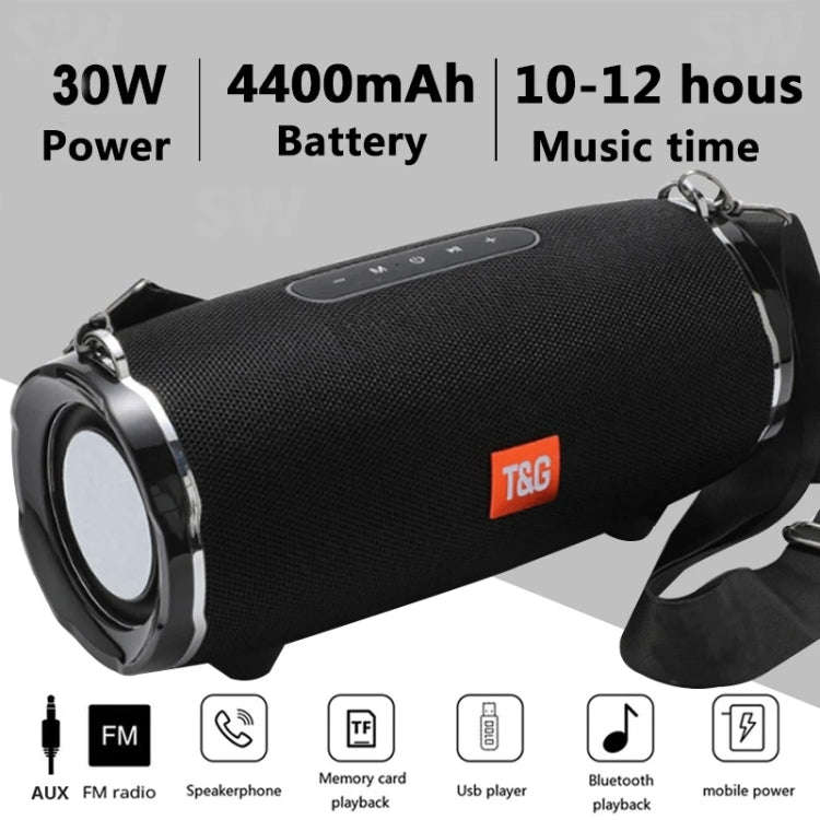 T&G TG187 Portable Waterproof Wireless Bass Surround Bluetooth Speaker with Shoulder Strap, Suppo...