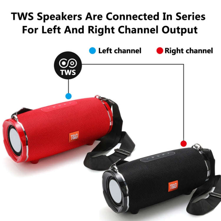 T&G TG187 Portable Waterproof Wireless Bass Surround Bluetooth Speaker with Shoulder Strap, Suppo...