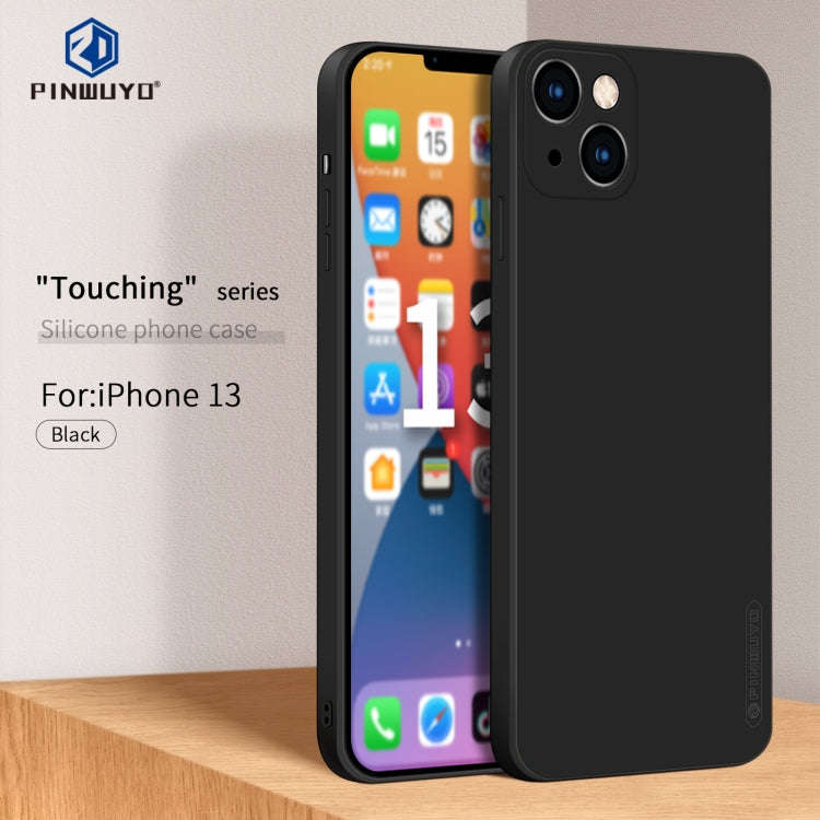 PINWUYO Touching Series Liquid Silicone TPU Shockproof Case, For iPhone 13, For iPhone 13 Pro, Fo...