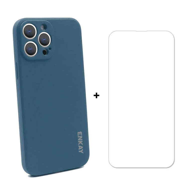 Hat-Prince ENKAY Liquid Silicone Shockproof Protective Case Drop Protection Cover + 9H Tempered G...