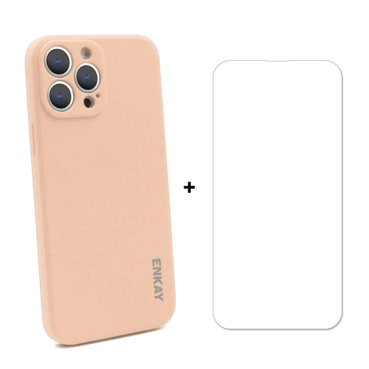 Hat-Prince ENKAY Liquid Silicone Shockproof Protective Case Drop Protection Cover + 9H Tempered G...