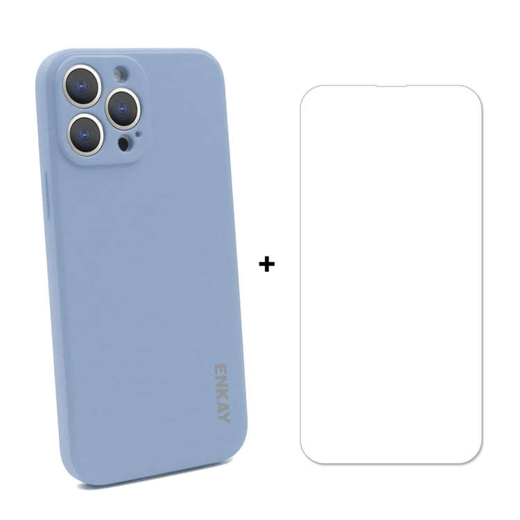 Hat-Prince ENKAY Liquid Silicone Shockproof Protective Case Drop Protection Cover + 9H Tempered G...