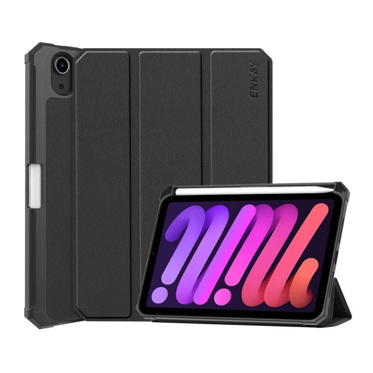 ENKAY Custer Texture Horizontal Flip PU+TPU Leather Case with Three-folding Holder & Sleep / Wake...