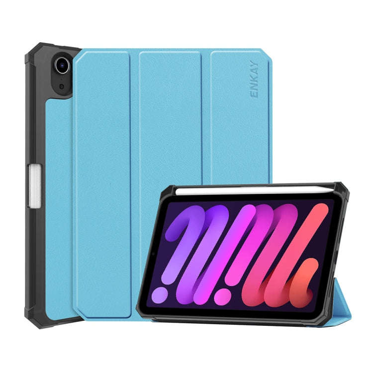 ENKAY Custer Texture Horizontal Flip PU+TPU Leather Case with Three-folding Holder & Sleep / Wake...