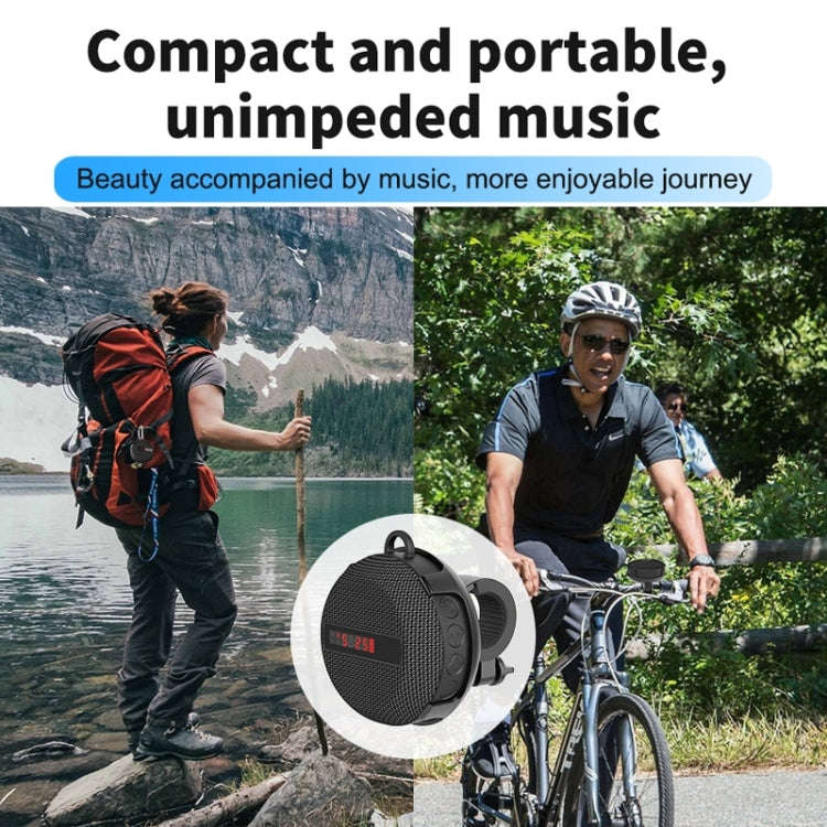 BT368 LED Digital Display Bluetooth Speaker Outdoor Portable IPX65 Waterproof Support Hands-free ...