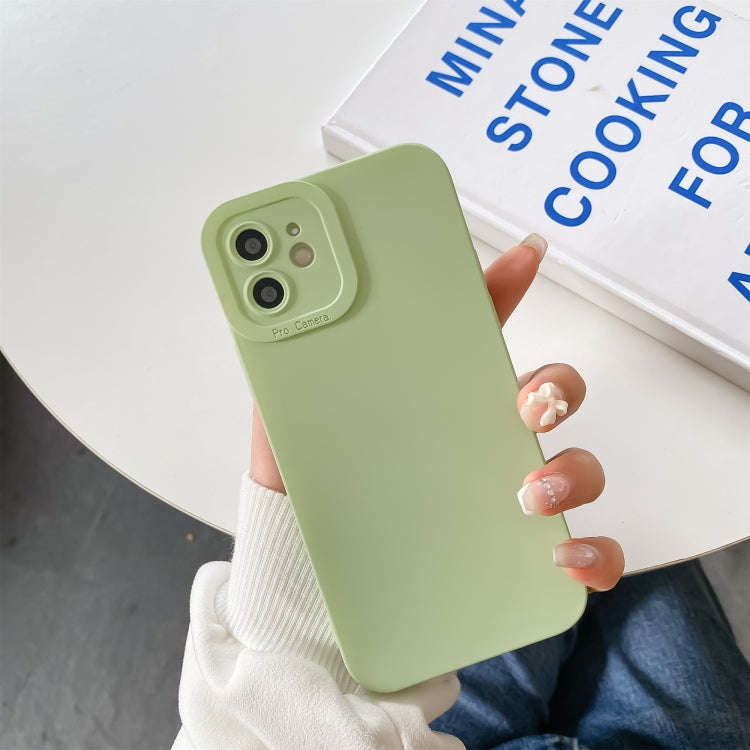 Straight-Edge Solid Color Liquid Silicone Shockproof Full Coverage Protective Case, For iPhone 11...