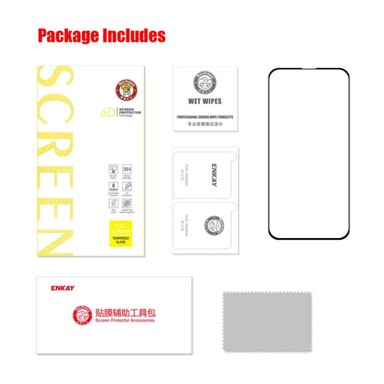 ENKAY Hat-Prince Full Glue Tempered Glass 6D Full Coverage Anti-scratch Protector for iPhone 13 /...