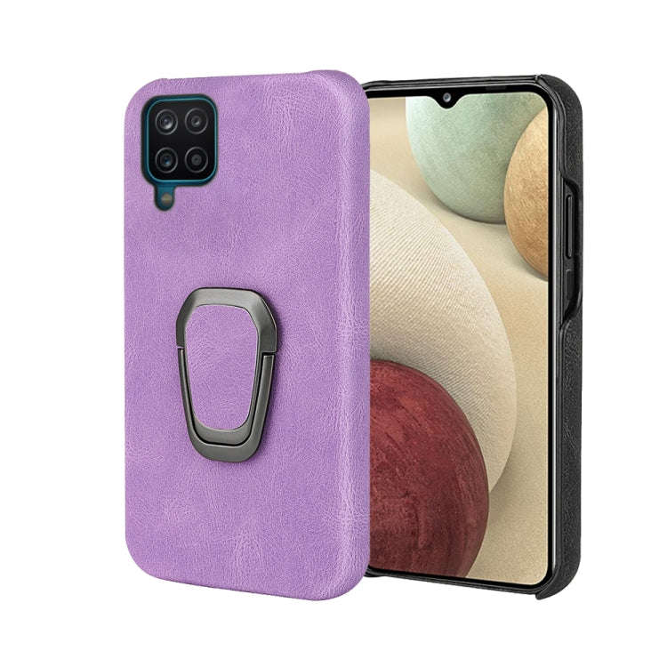 Ring Holder PU Phone Case For Samsung Galaxy A12, For Samsung Galaxy A12