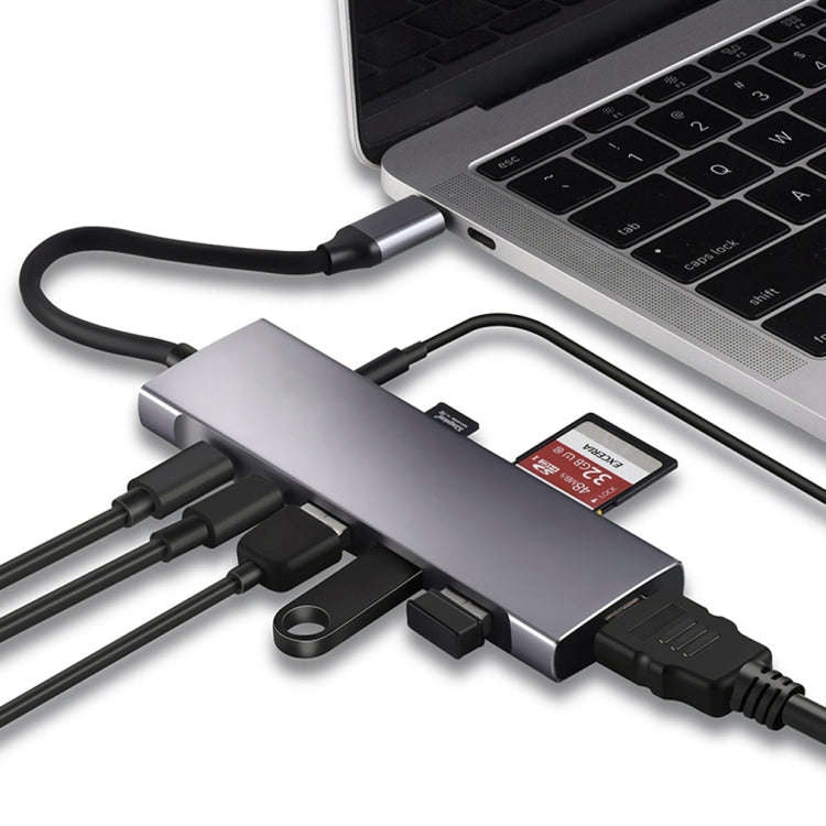 9-in-1 USB Type-C to HDMI+USB3.0x3+Type-C+PD+SD/TF+Audio HUB Adapter, HDMI+USB3.0x3+Type-C+PD+SD/...
