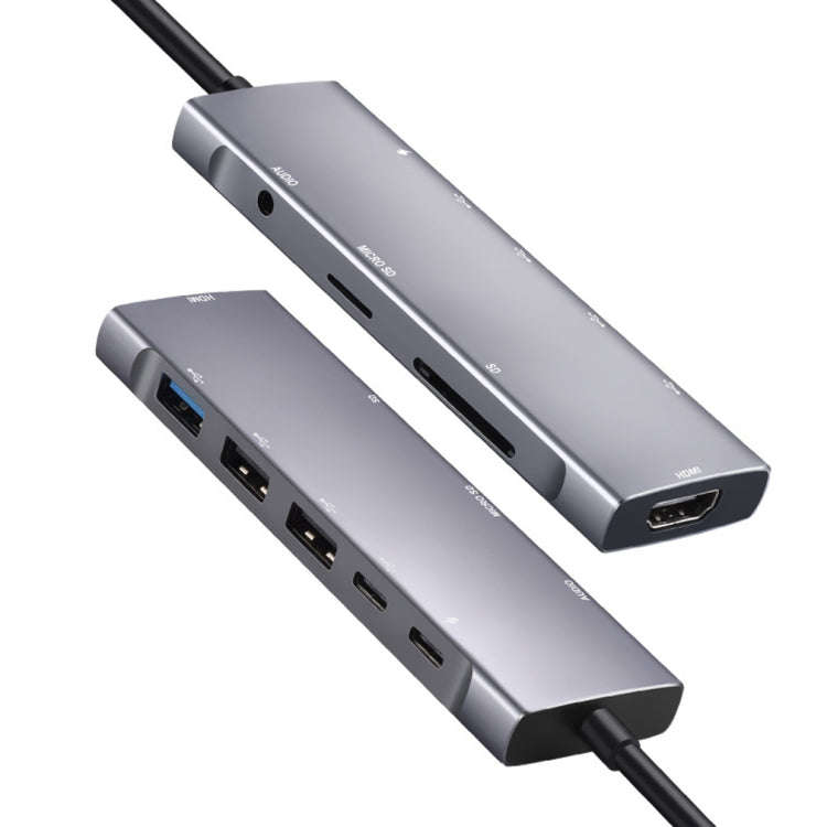 9-in-1 USB Type-C to HDMI+USB3.0x3+Type-C+PD+SD/TF+Audio HUB Adapter, HDMI+USB3.0x3+Type-C+PD+SD/...