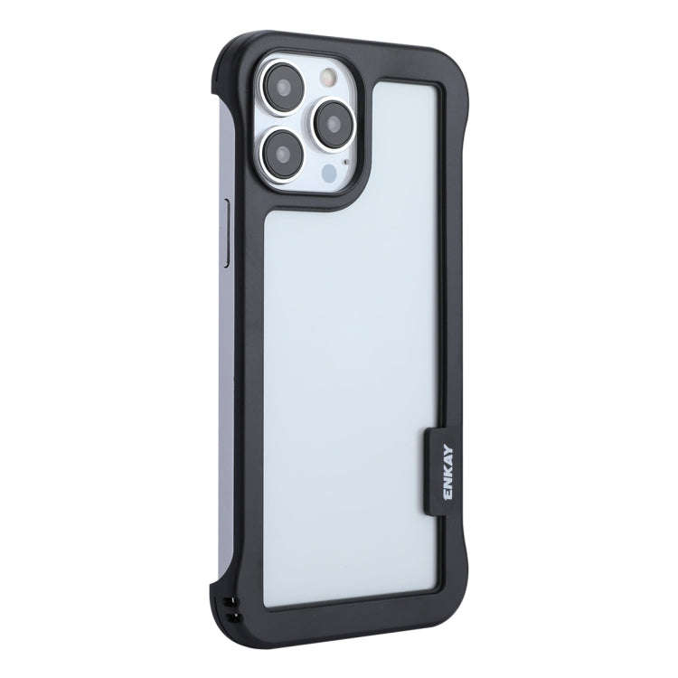 ENKAY Frameless Hollow PC Case + Glass Film for iPhone 13 Pro Max, For iPhone 13 Pro Max