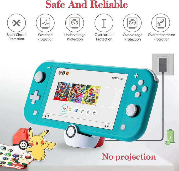 For Nintendo Switch and Switch Lite NS Nintendo Game Console Mini Portable Charging Dock Stand, C...
