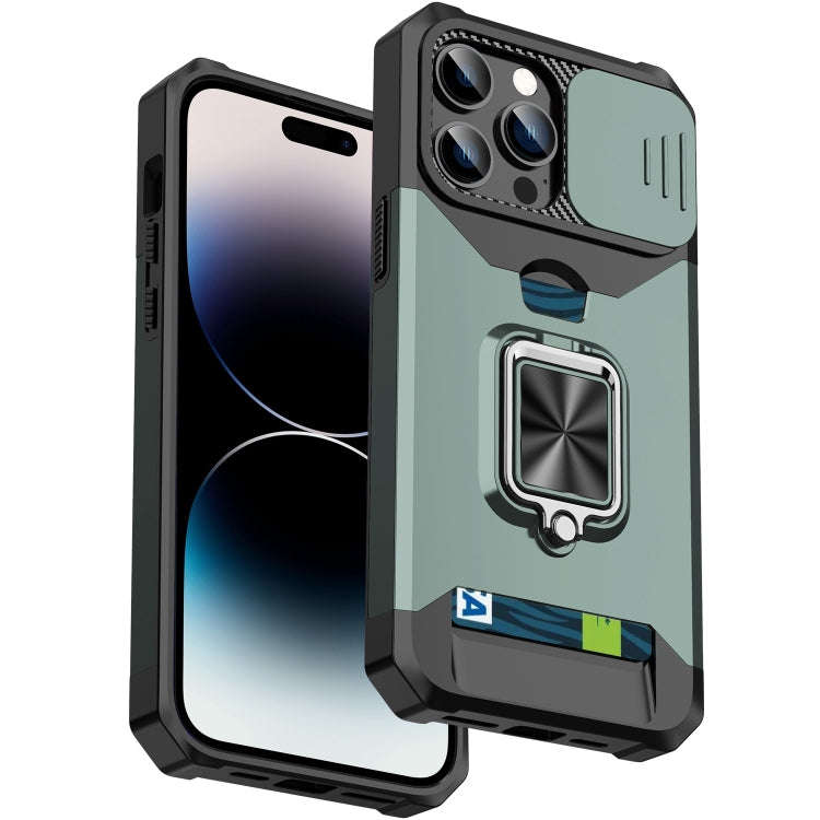 Sliding Camshield Card Phone Case, For iPhone 14, For iPhone 14 Pro, For iPhone 14 Pro Max, For i...
