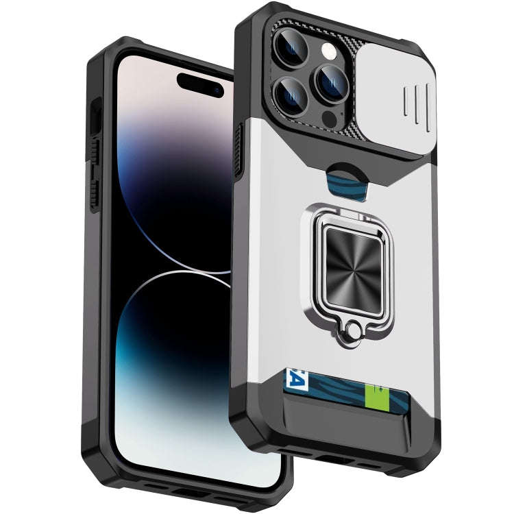 Sliding Camshield Card Phone Case, For iPhone 14, For iPhone 14 Pro, For iPhone 14 Pro Max, For i...