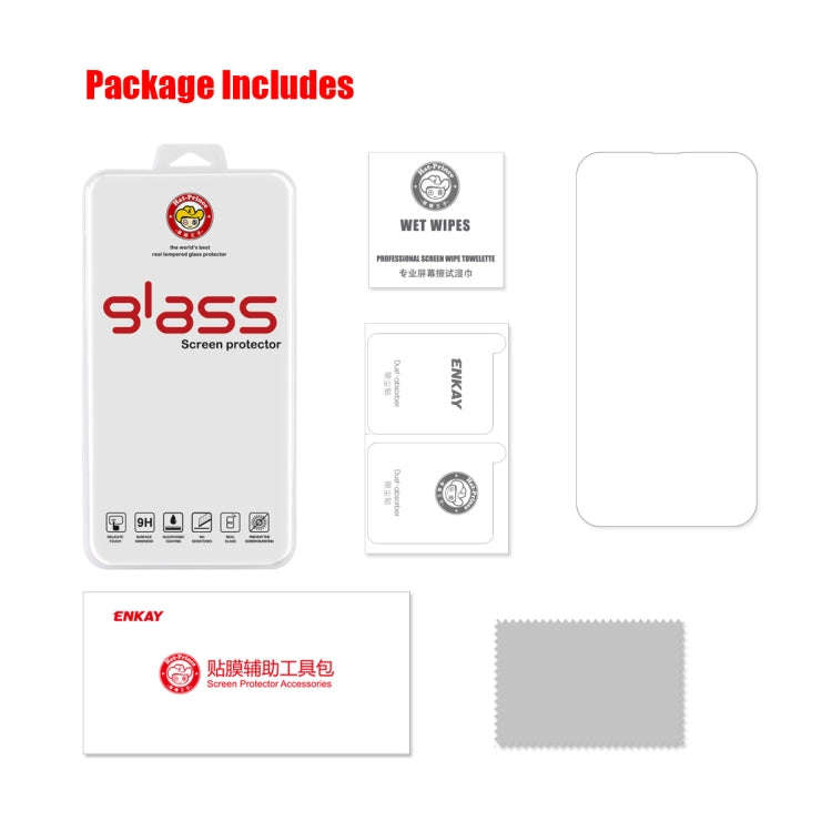ENKAY 0.26mm 9H 2.5D Tempered Glass Film for iPhone 14, For iPhone 14 Plus (1 PC), For iPhone 14 ...