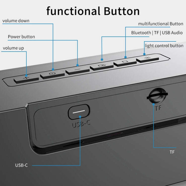 AEC BT601 RGB Light HiFi Soundbar Bluetooth Speaker Home Theater, BT601
