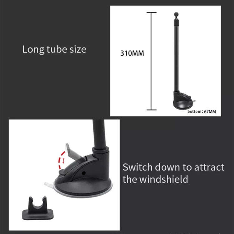 A190+X35 Car Phone Holder Windshield Sucker Mount Bendable Long Arm Stand, A190+X35