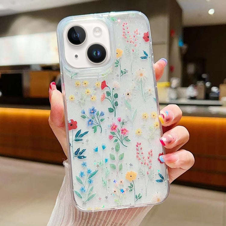 Fresh Small Floral Epoxy TPU Phone Case, For iPhone 16 Pro Max, For iPhone 16 Pro, For iPhone 16 ...