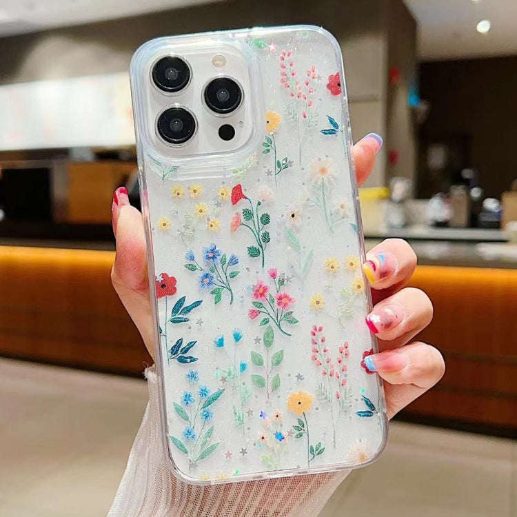 Fresh Small Floral Epoxy TPU Phone Case, For iPhone 16 Pro Max, For iPhone 16 Pro, For iPhone 16 ...