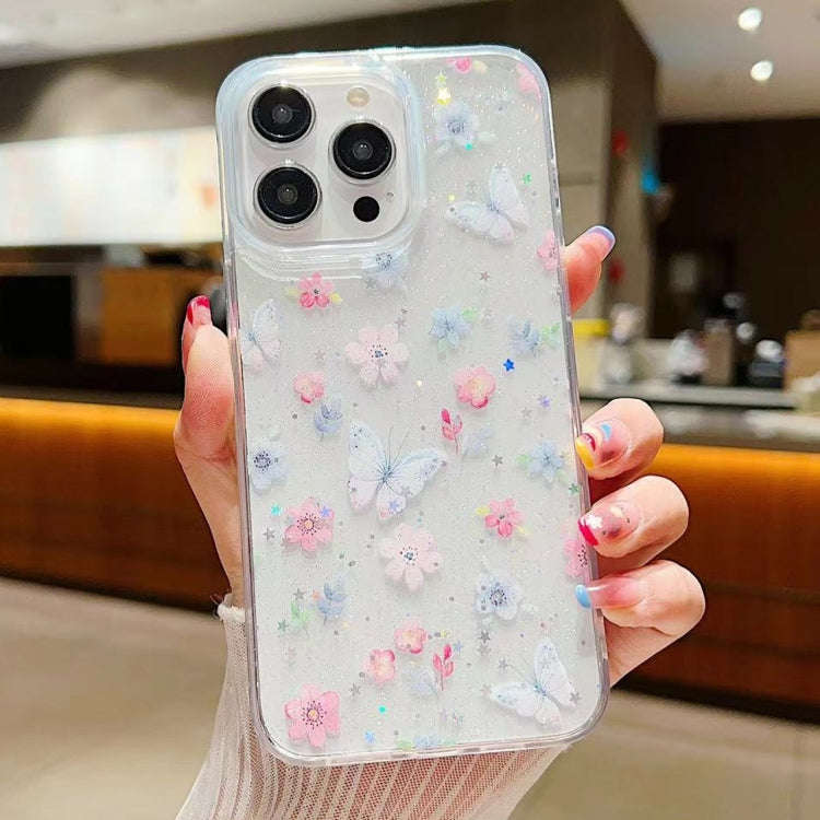 Fresh Small Floral Epoxy TPU Phone Case, For iPhone 16 Pro Max, For iPhone 16 Pro, For iPhone 16 ...