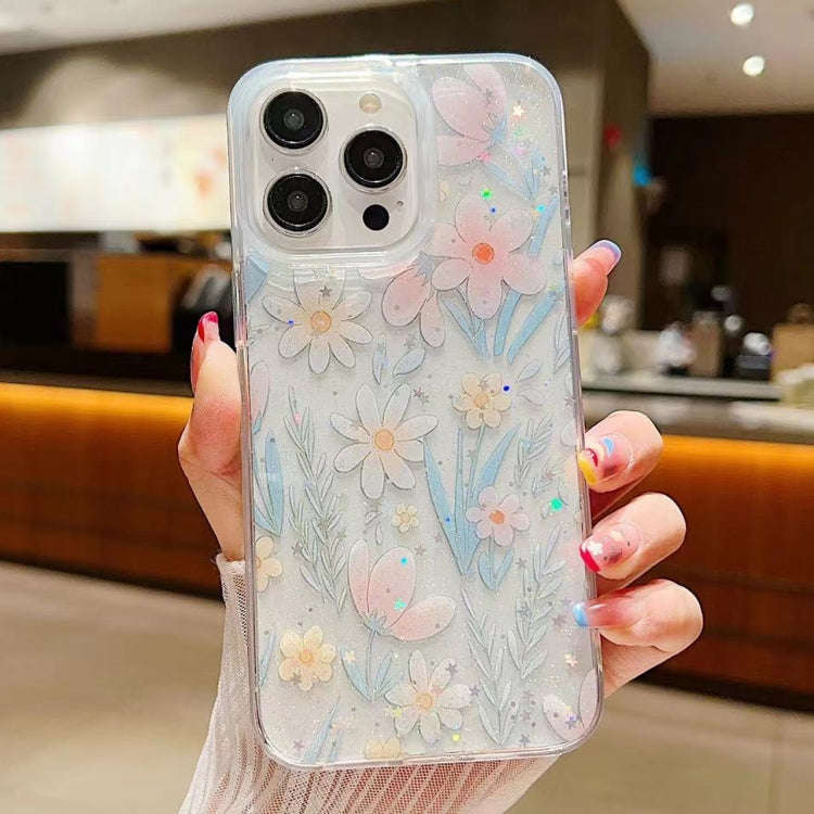 Fresh Small Floral Epoxy TPU Phone Case, For iPhone 16 Pro Max, For iPhone 16 Pro, For iPhone 16 ...