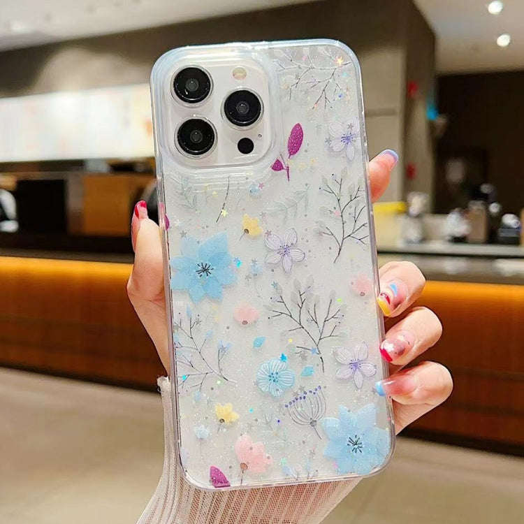 Fresh Small Floral Epoxy TPU Phone Case, For iPhone 16 Pro Max, For iPhone 16 Pro, For iPhone 16 ...
