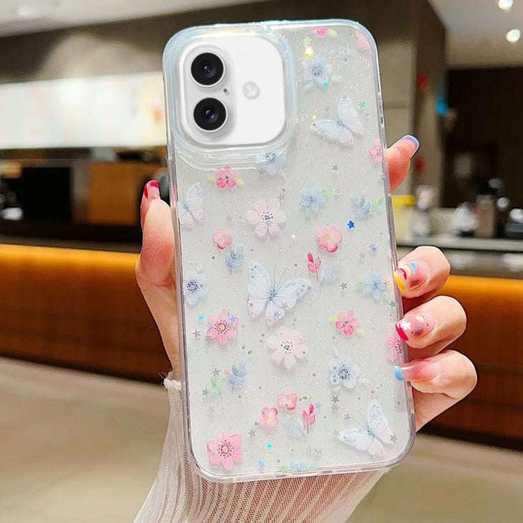 Fresh Small Floral Epoxy TPU Phone Case, For iPhone 16 Pro Max, For iPhone 16 Pro, For iPhone 16 ...
