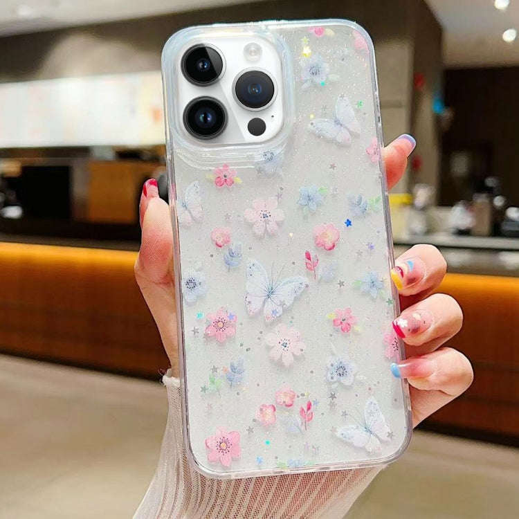 Fresh Small Floral Epoxy TPU Phone Case, For iPhone 16 Pro Max, For iPhone 16 Pro, For iPhone 16 ...