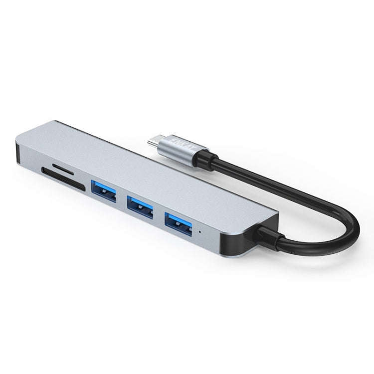 ENKAY Hat-Prince 6 in 1 Type-C to 4K HDMI Docking Station Adapter USB-C Hub SD/TF Card Reader, 6 ...