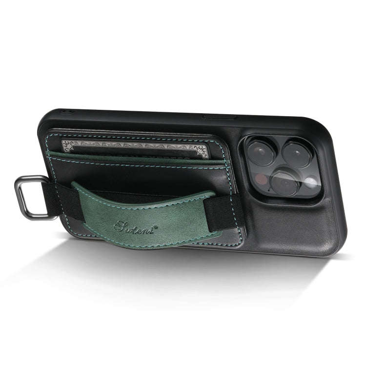Suteni H13 Card Wallet Wrist Strap Holder PU Phone Case, For iPhone 11 Pro, For iPhone 11, For iP...