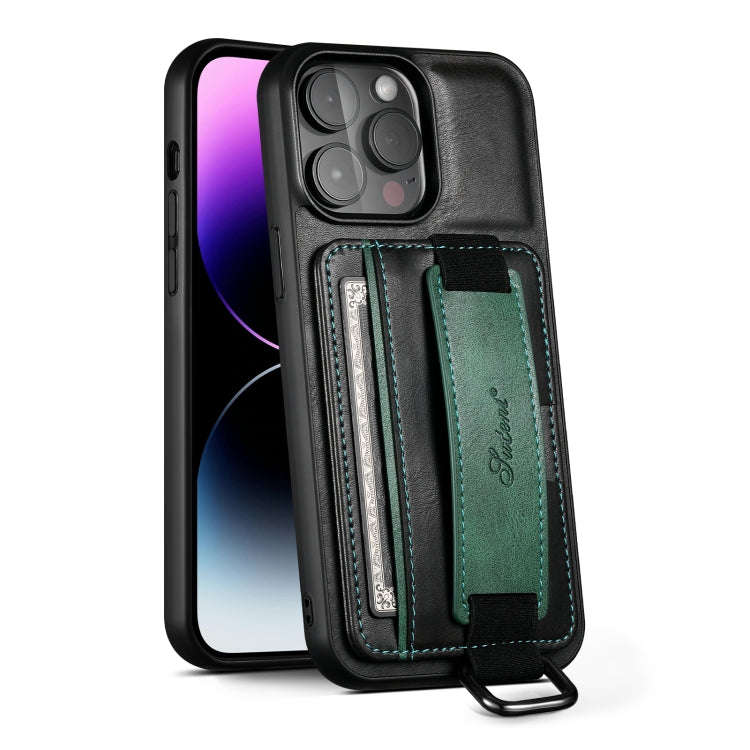 Suteni H13 Card Wallet Wrist Strap Holder PU Phone Case, For iPhone 11 Pro, For iPhone 11, For iP...