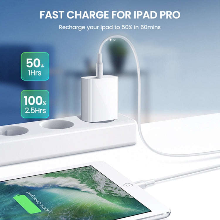 PD11 Single PD3.0 USB-C / Type-C 20W Fast Charger with 1m Type-C to 8 Pin Data Cable, EU Plug, EU...