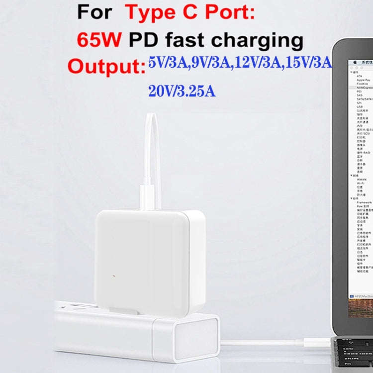 GaN130W 4-Port USB-C PD65W / PD30W Multi Port Type-C Charger for Notebook Series, US Plug, EU / U...