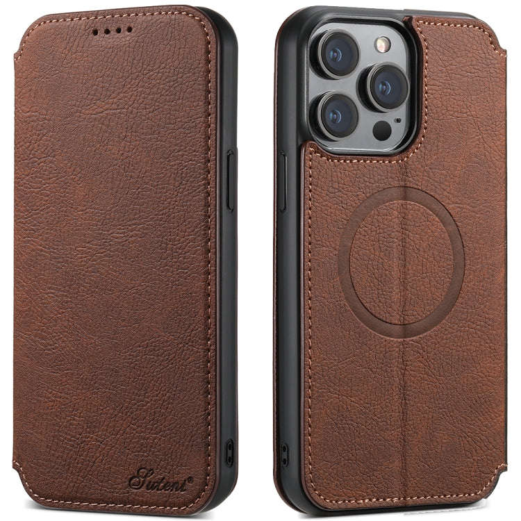 Suteni J06 Multifunctional Leather Magnetic Magsafe Phone Case, For iPhone 12/12 Pro, For iPhone ...