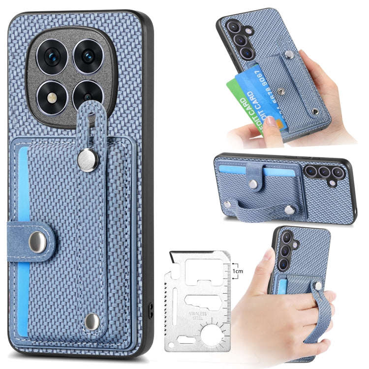 Wristband Kickstand Card Wallet Back Phone Case with Tool Knife, For Redmi Note 14 Pro+ 5G, For R...