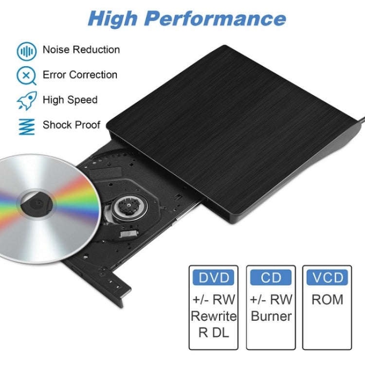 BT638 Notebook Desktop External USB 3.0 Portable CD Player CD-RW Optical Drive Burner, BT638